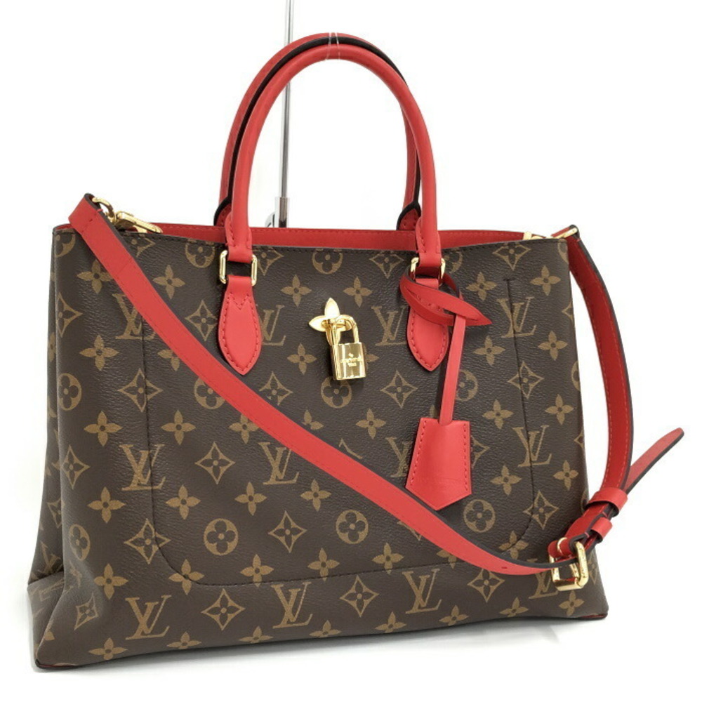 Louis Vuitton Flower Tote Monogram Coquelicot Shoulder Bag Red